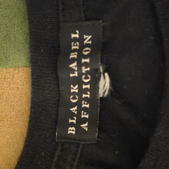 Affliction Black T-Shirt with Orange and Yellow Flame Tiger With Rhinestones - Picture 2 of 3